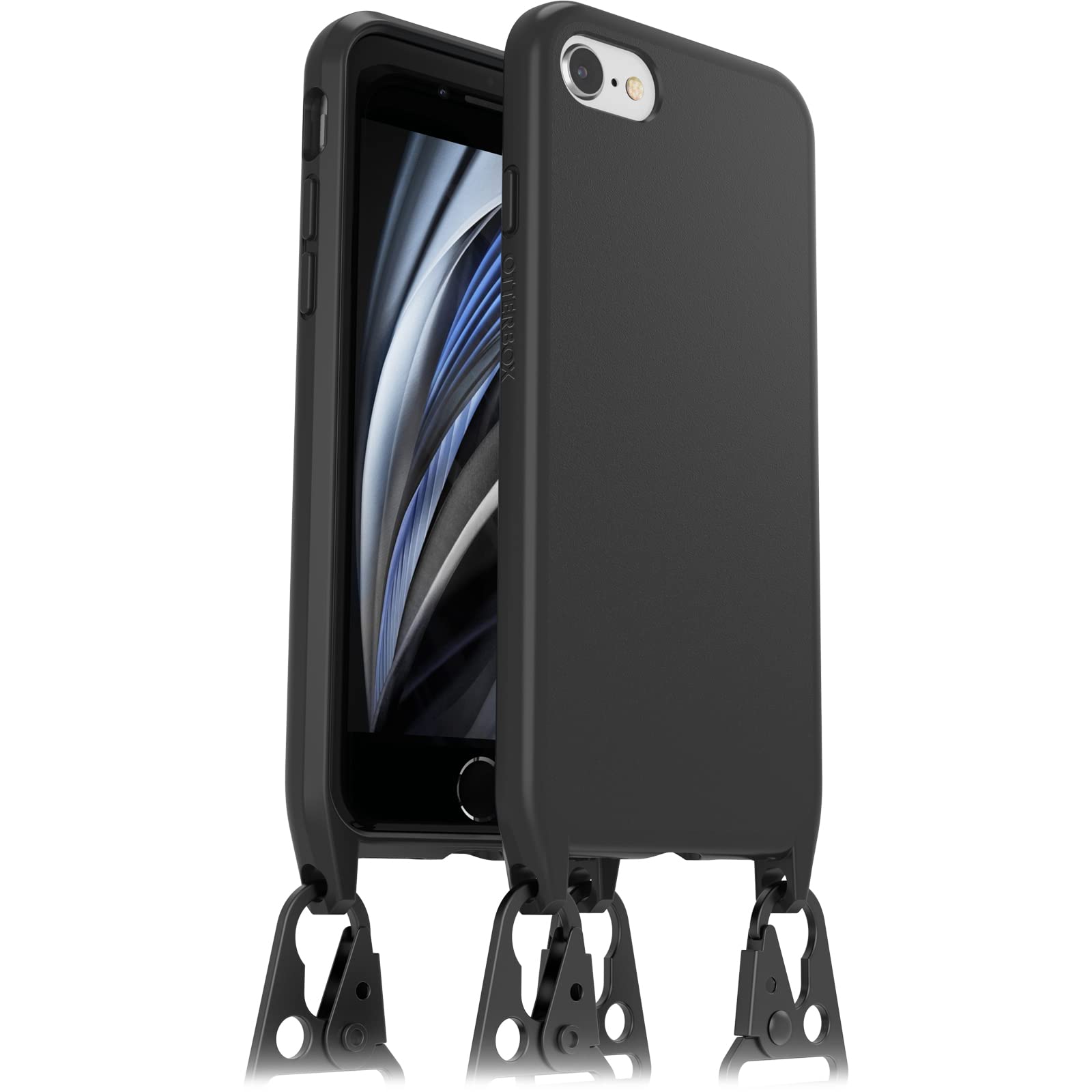 OtterBox Cover React Necklace per iPhone SE (3a/2a gen)/8/7, Nero