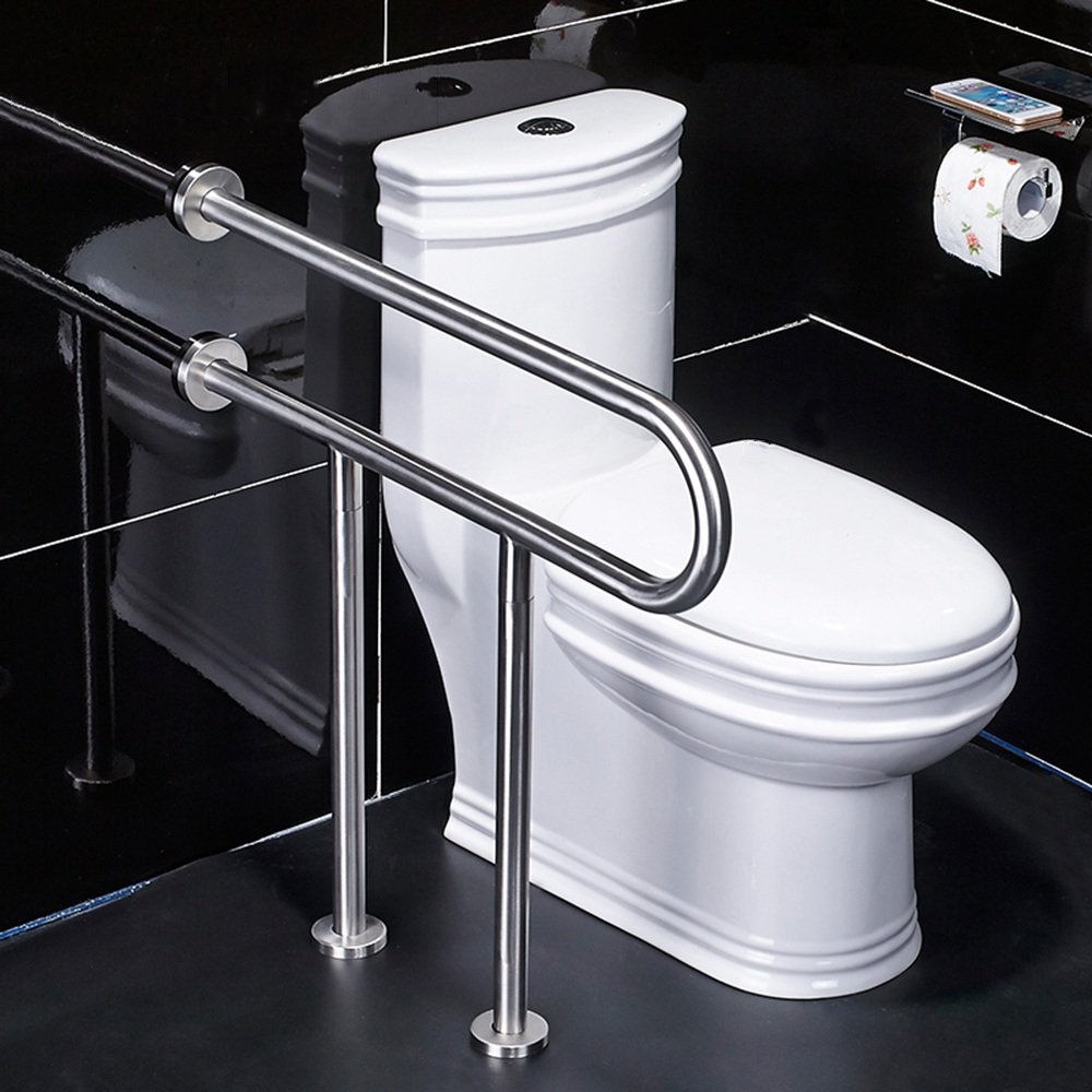Buy XSJZ Bathroom Handrails/Stainless Steel FloorStanding Grab Rails/Toilet Safety Armrest