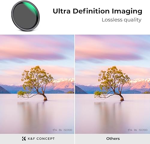 Miniatura 5 de K&F Concept Filtro magnético variable ND ND2-ND32 de 2.283 in (1-5 paradas) + kit de anillo básico de 2.283 in, filtro de densidad neutra ajustable