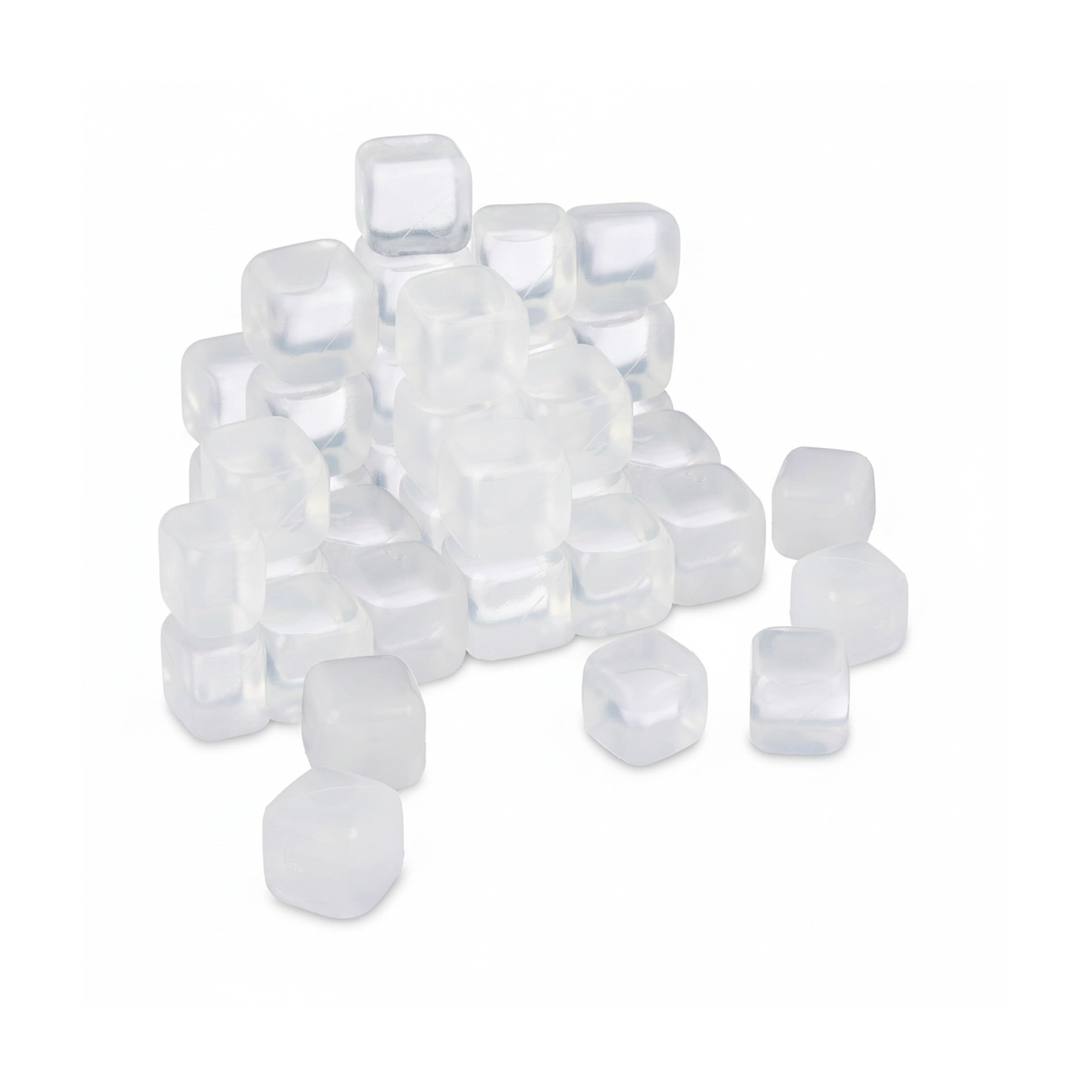 Relaxdays Cubetti XXL da Ghiaccio Riutilizzabili, Set da 24, Refrigerante in Plastica, per Bevande, Feste, Trasparenti