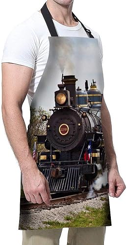 Miniatura 4 de SSOIU Delantal de cocina, tractores de caza de ciervos, delantal de cocina para hornearbarbacoa, hombres y mujeres, unisex, impermeable, 31 x 27