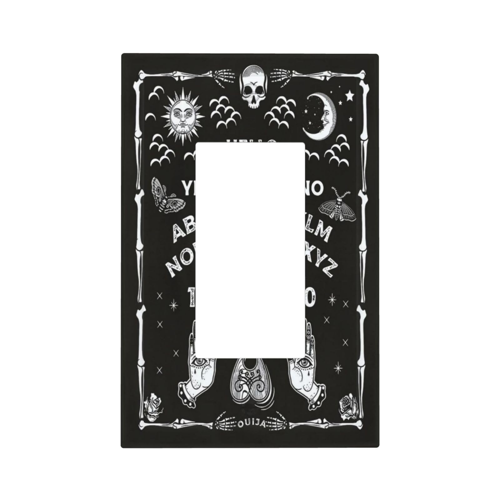 Gothic Skull Light Switch Cover – 3D Printed Single Toggle Plate, Black Resin, Halloween & Dark Decor