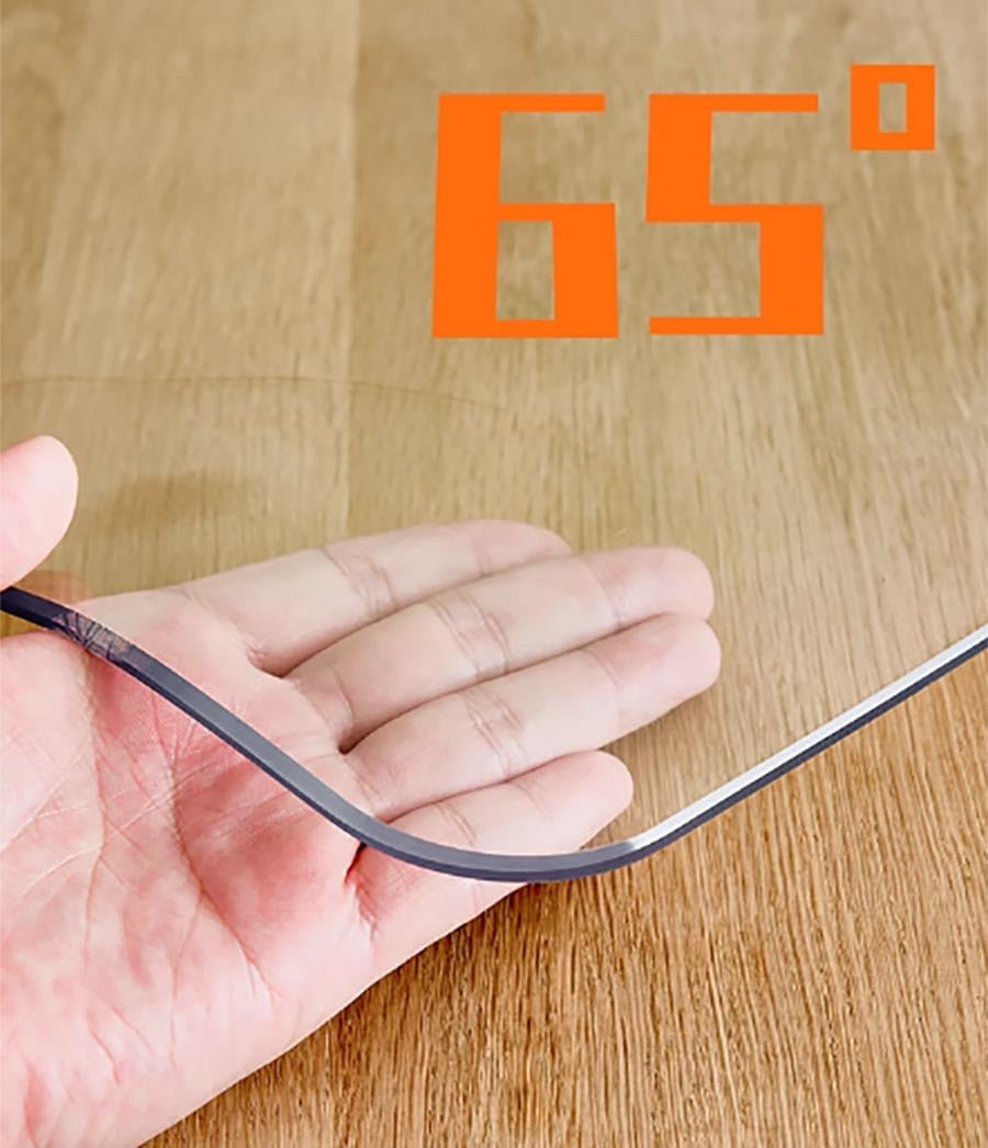 Custom Multisize Clear Table Cover Protector Water Resistant Plastic Rectangular Vinyl Non-Slip Desk Pad for Coffee Table/Writing Desk (24 inch Width,45 inch Length)