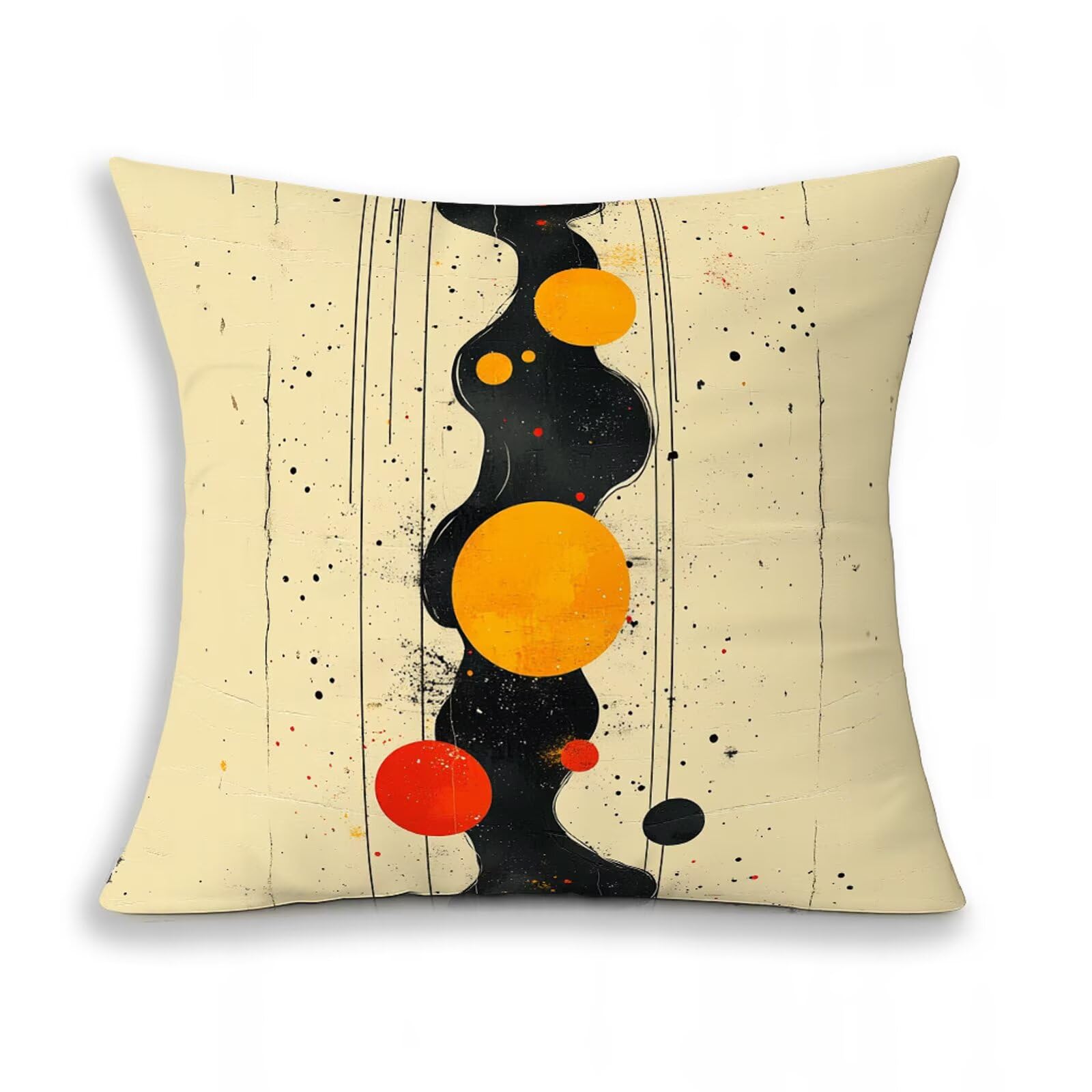 E-6827 abstrakcyjne poszewki na poduszki, zestaw 4 sztuk, 60 x 60 cm, artystyczne, dekoracyjne, z zamkiem błyskawicznym, miękkie kwadratowe poszewki na poduszki, na sofę, kanapę, do dekoracji salonu