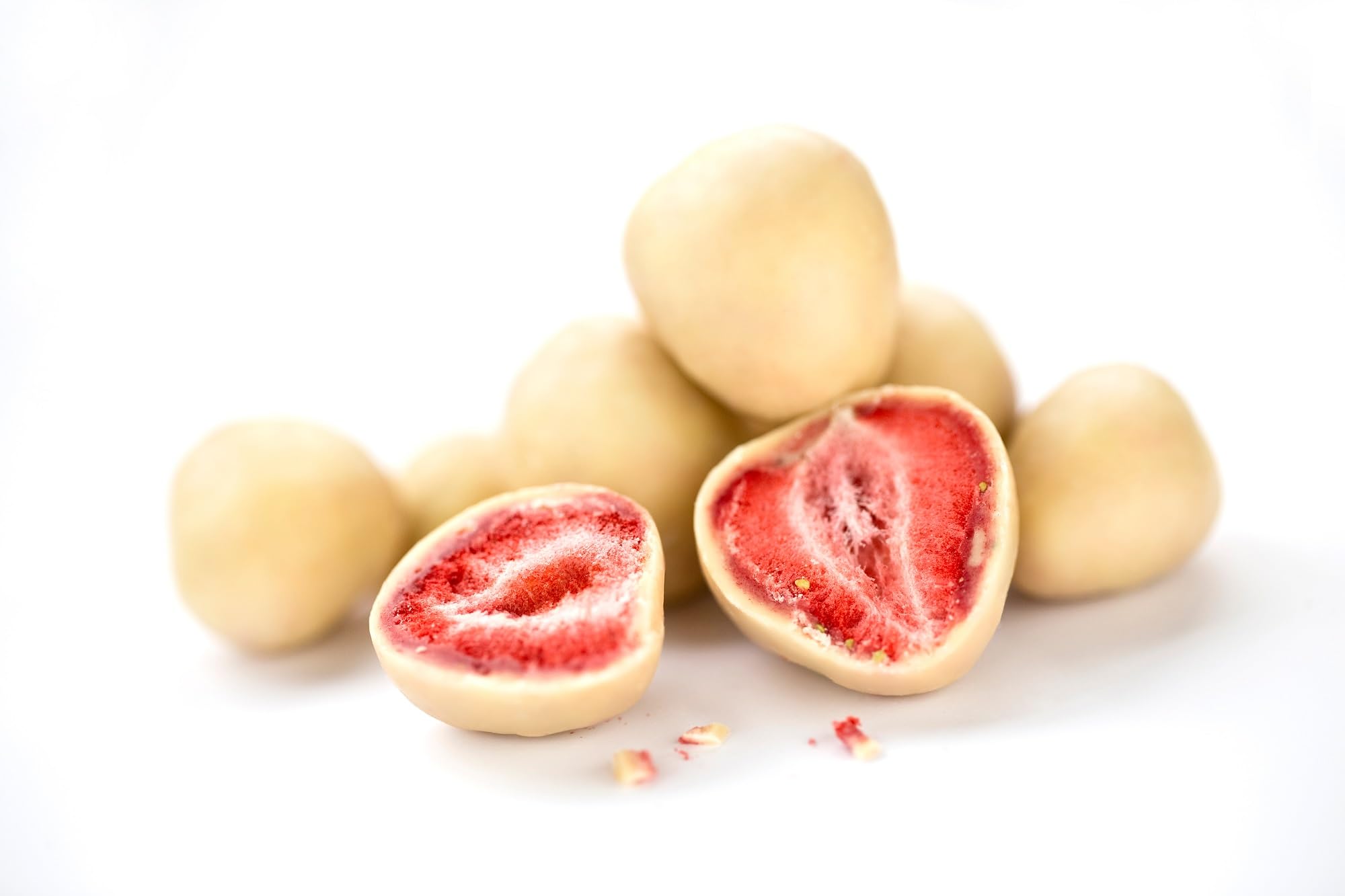 Mynatura Erdbeeren, gefriergetrocknet, in weißer Schokolade I Erdbeeren I umhüllt von Schokolade I Müsli I Snack I Süß I Beutel (1x 1000g)