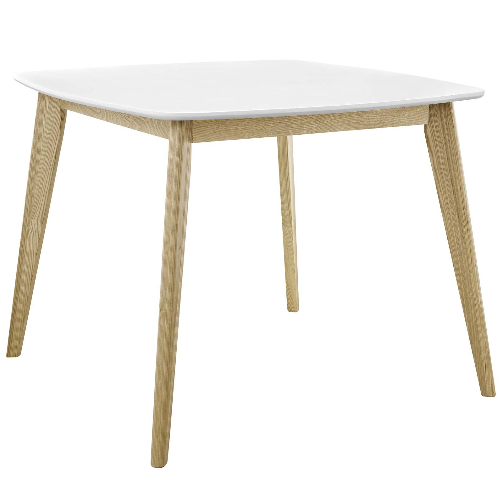 Stratum - Mesa moderna de cocina y comedor de mediados de siglo de 40 pulgadas, color blanco