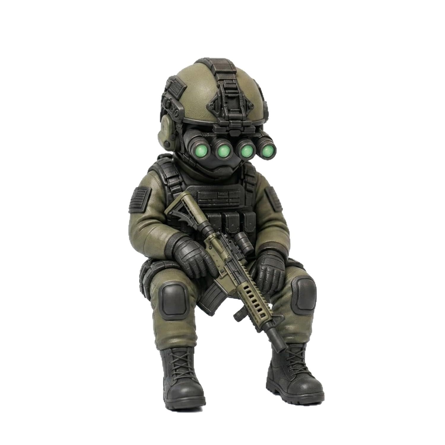 Tactical Mini Soldier Figurine Armed Special Forces Statue, Realistic Military Soldier Decorate For Desk Decor And Shelf Display. (Rifle)