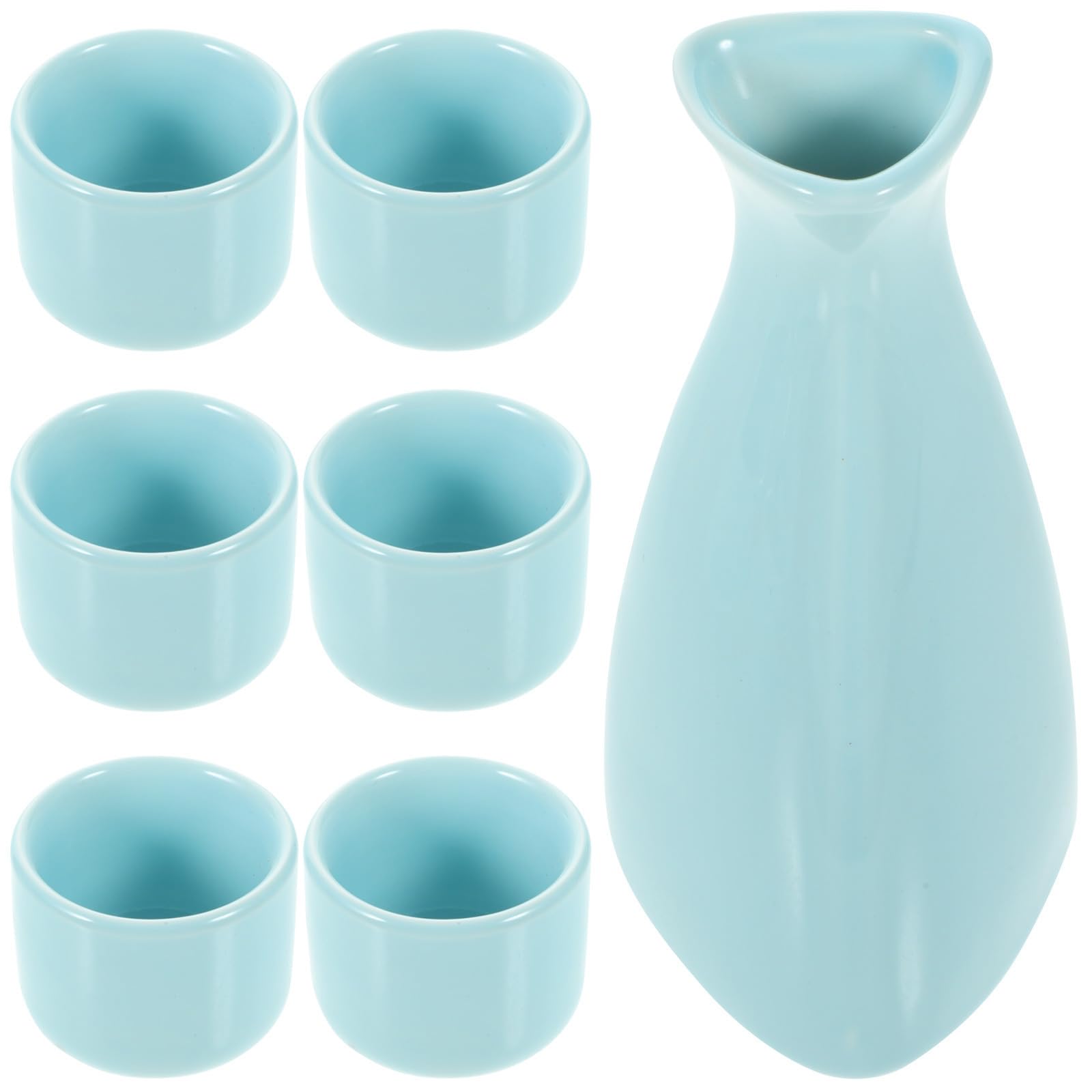 Juego de té de cerámica azul con tazas de 20ml para servir con estilo