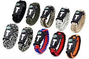Kids Paracord Survival Bracelets with Ultimate 5-in-1 Survival Tools