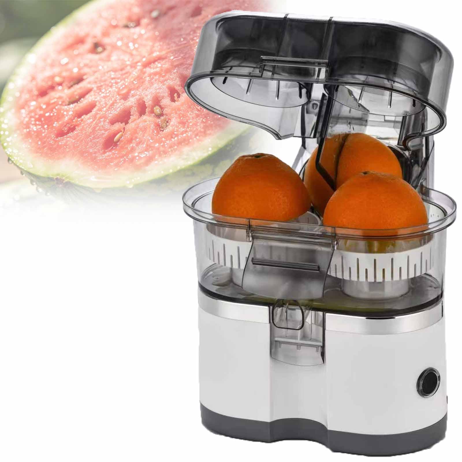 Exprimidor eléctrico de cítricos con cabezales de exprimido duales, exprimidor automático de naranja y limón, alto rendimiento, fácil de limpiar, operación con un solo toque para uso doméstico
