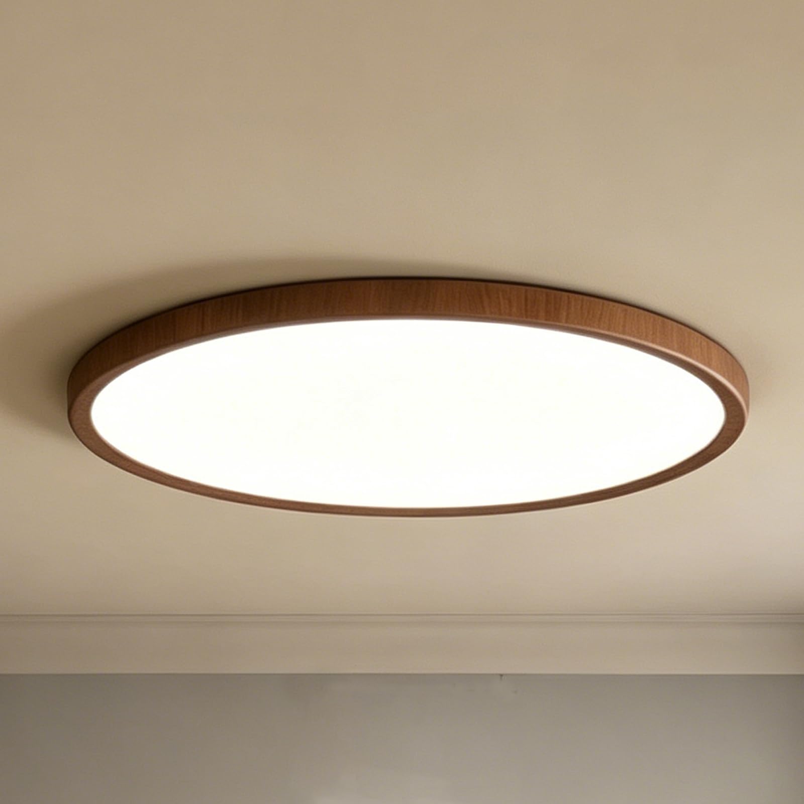 Laamiasm LED Ceiling Light Flush Mount Energy Saving Ultra Thin 0.8in 19.7in Walnut for Hallway Corridor Entryway Closet 50W 3000K-6500K 3CCT