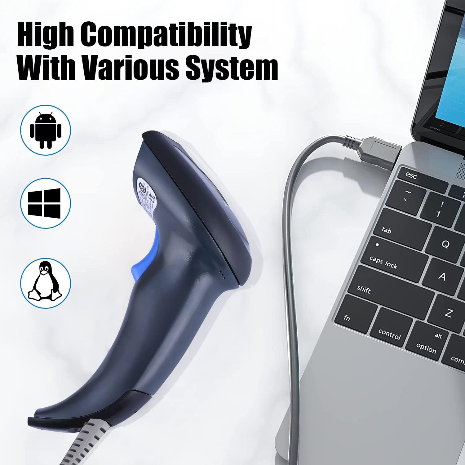 Datalogic QuickScan Lite QW2100 1D Laser Negro Handheld bar code reader - Lector de código barras (1D, Laser, EAN 5,EAN-13,EAN-8,GS1-128 (UCC/EAN-128), 400 lecturas/s, 650 nm, -45-45°)