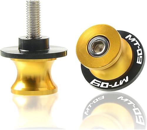 Motorcycle CNC Aluminum M8 Swingarm Spools Slider Stands Screw for Yamaha MT-09 MT09 MT 09 Tracer 2015-2017 Anti-Fall Frame Sliders (Color Gold)