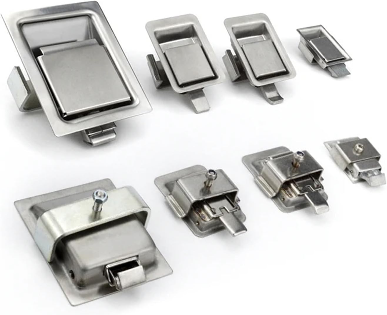 Stainless Steel 304 Small Panel Lock Hasp Cabinet Chassis Equipment Engineering Vehicles Panel Latch Car Lock 1Pcs(866-4 Iron Black)