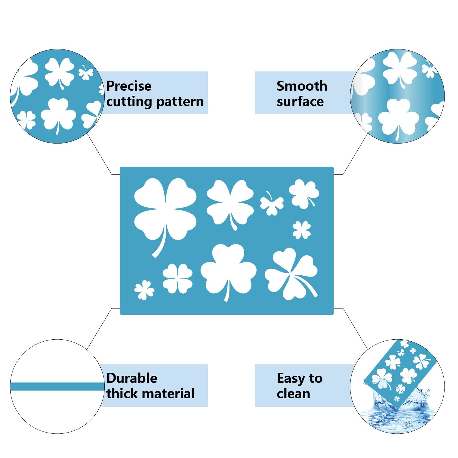 GORGECRAFT 2 Styles Patrick's Day Jewelry Shape Template Irish Shamrock Clover Reusable Leather Earrings Making Acrylic Cutouts Cutting Stencil for Necklace Jewelry Making DIY Crafts 5.12x3.54 Inch - Image 4