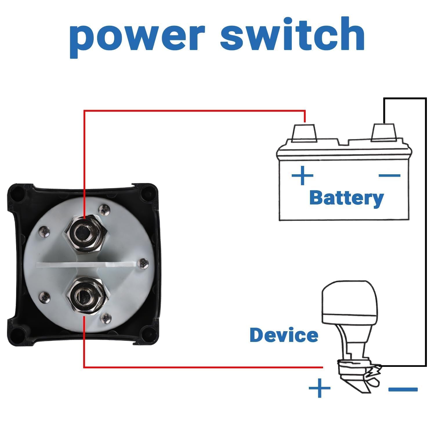 Disjoncteur de batterie 600 A, 1 interrupteur principal
