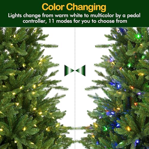 Hykolity 7.5 Ft Prelit Christmas Tree, 2806 Pe&Pvc Branch Tips, Frasier Grande Christmas Tree With 500 Color Changing Twinkly Led Lights, Metal Stand And Hinged Branches thumb #3
