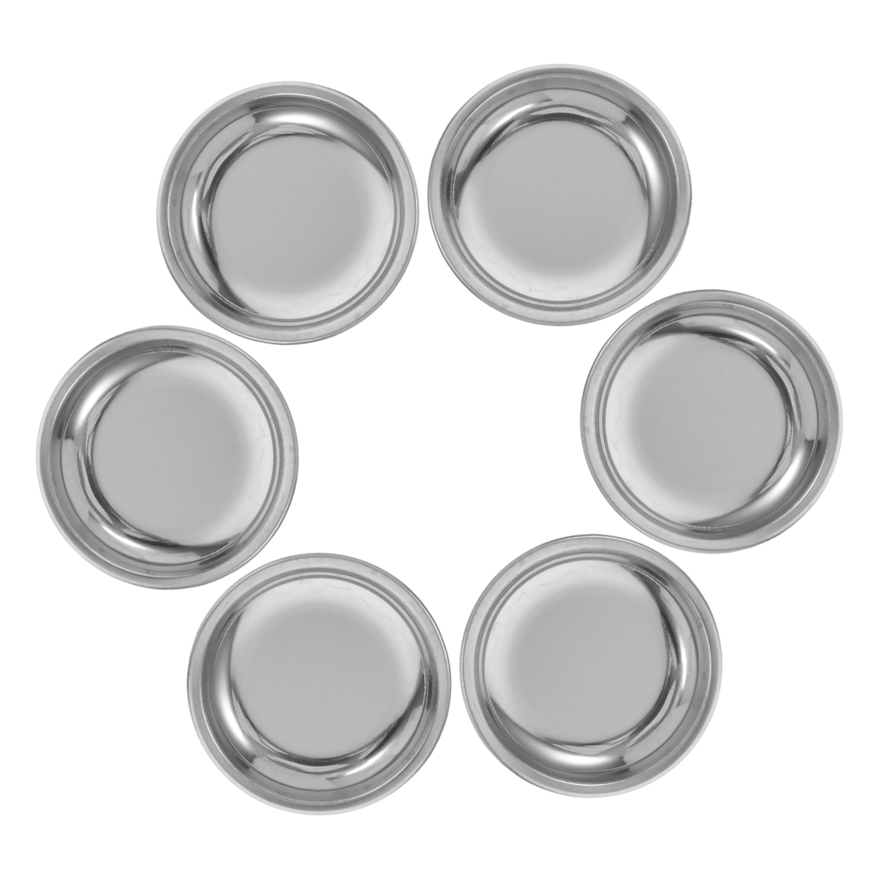 OKUMEYR Tea Bag Dish Set 6 Stainless Steel Plates Drip Tray Strainer Holder Elegant Metal Tea Accessory for Organized Tea Making