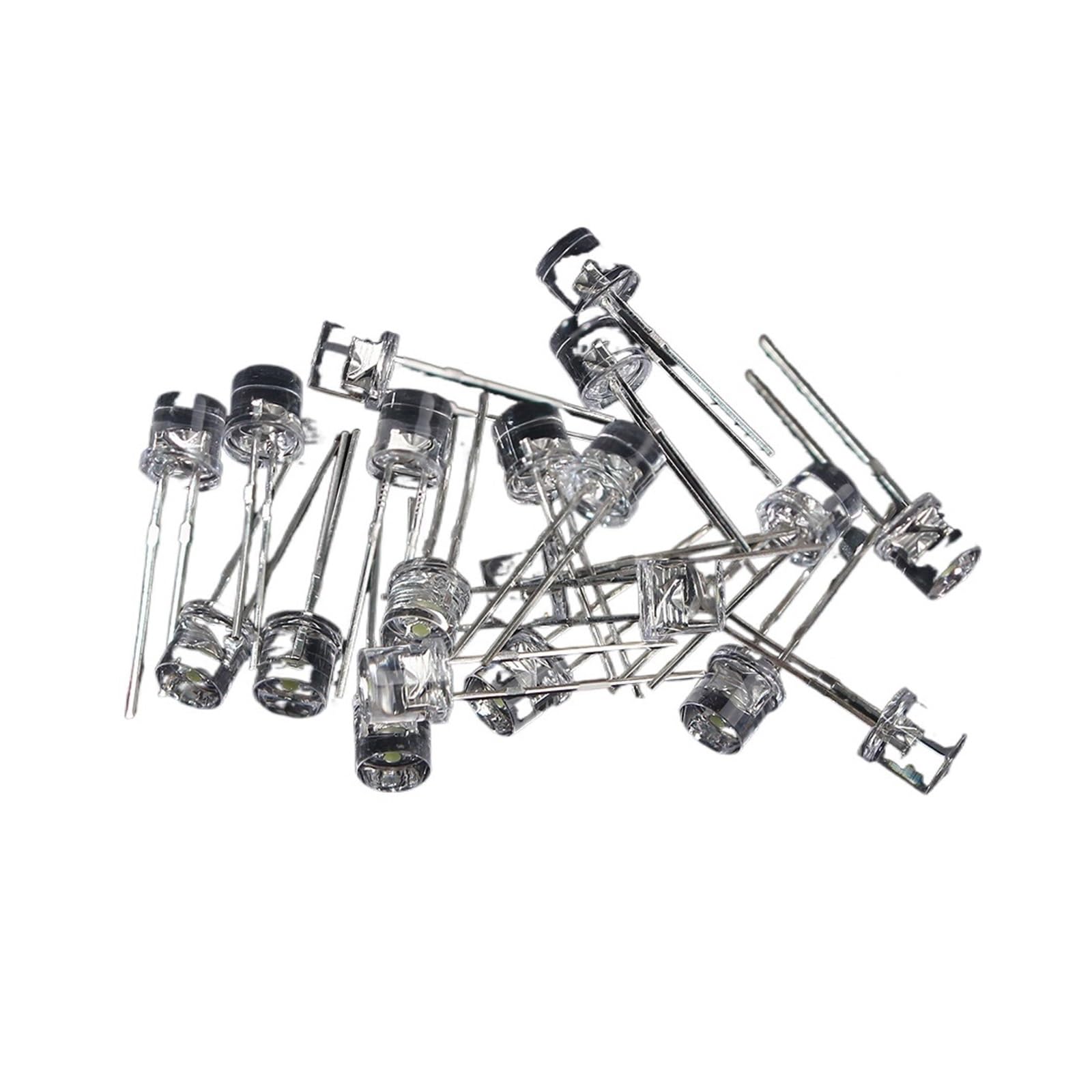 WHWRCADV 10 PCS Transparent LED Lamp 5MM LED Diodes Red Yellow Blue Green White F5 Flat LED Lighting DIY 5 Color(Blue)