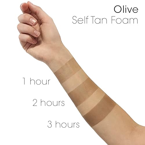 Miniatura 4 de MineTan Olive Self Tan Foam - Mousse de autobronceador para un acabado de piel de bronce verde oliva natural, bronceado exprés de 1 hora, vegano,