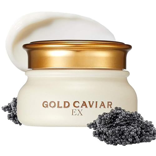 SKINFOOD Gold Caviar EX Cream 1.7 fl oz - Caviar concentrado y dorado con crema nutritiva para piel seca, flácida y envejecimiento - Los mejores