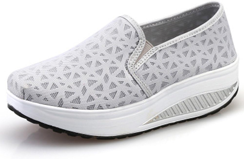 Women's Shoes Rocker Soles Mesh Breathable Platform Lightweight Comfortable Trainers Sneaker Fitness Outdoor Summer