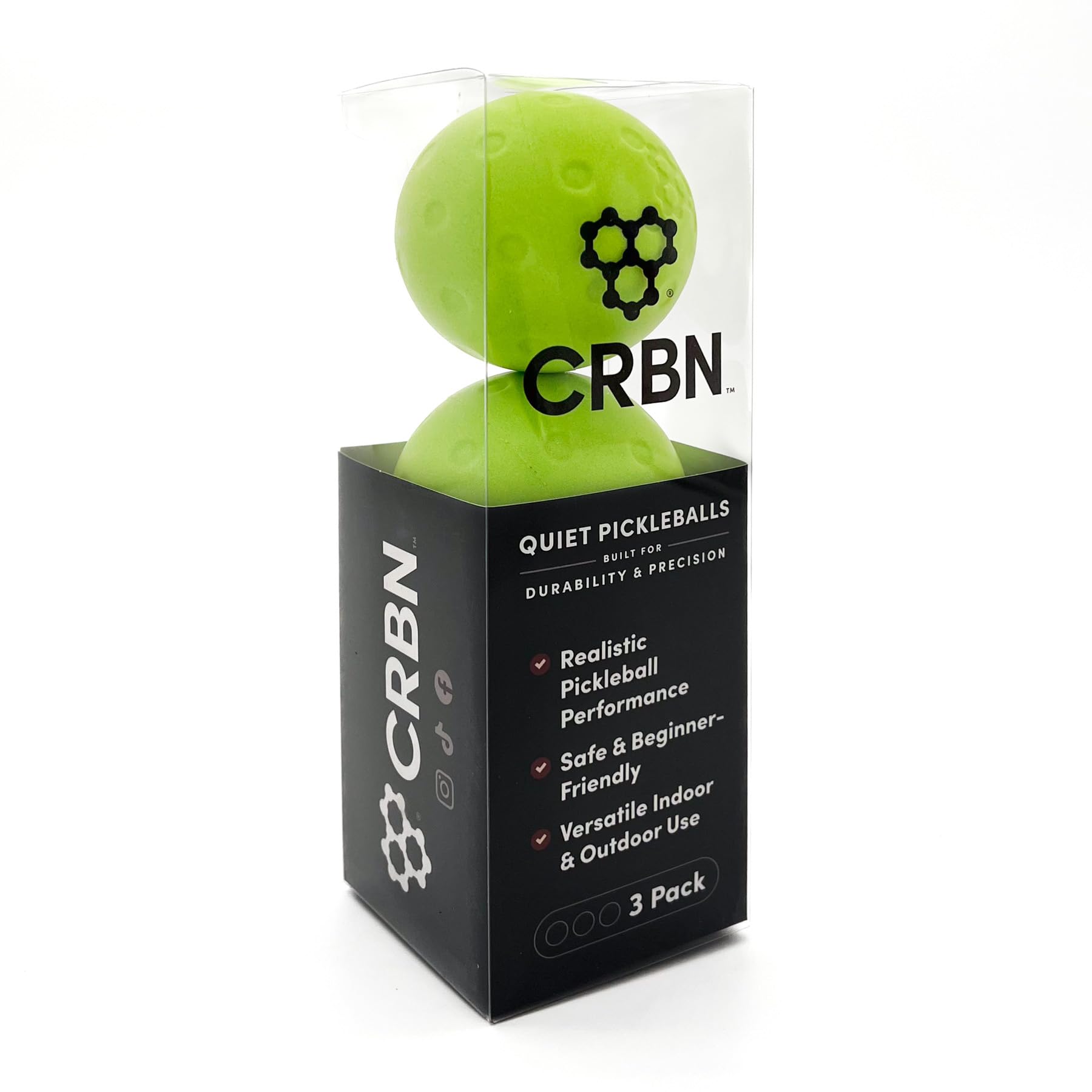 CRBN Quiet Pickleballs – Foam Practice Balls for Silent Play | Realistic Bounce & Feel | Noise-Reducing for HOA, Parks, Indoor & Outdoor Use | Safe for Kids & Wall Drills-image-2