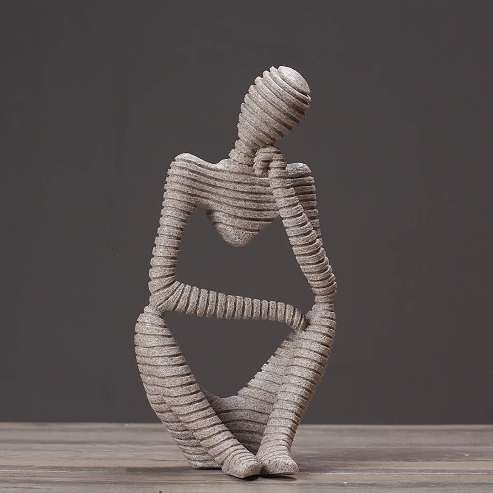 RISEDS Creative Face Statues Figurine Sculptures Abstract Desk Decorations Thinker Halloween F