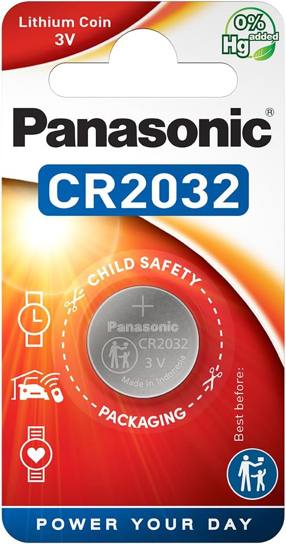 Panasonic – Cell Power CR2032 – BATTERY, CR2032, Li 220 mAh, CR2032L/1BP