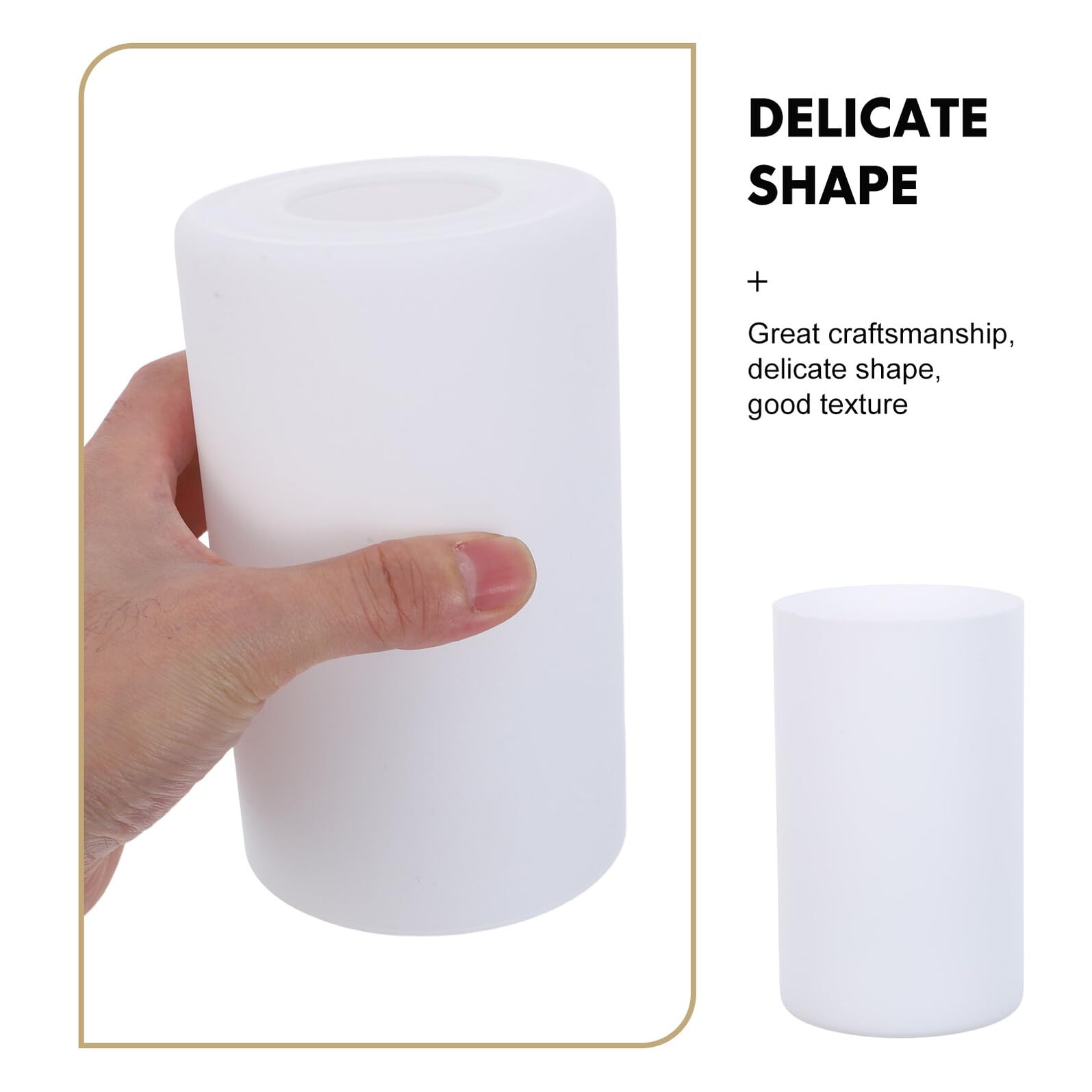 2pezzi Paralume in Vetro Bianco Cilindrico Altezza per Lampade da Terra da Toeletta Lampade da Tavolo
