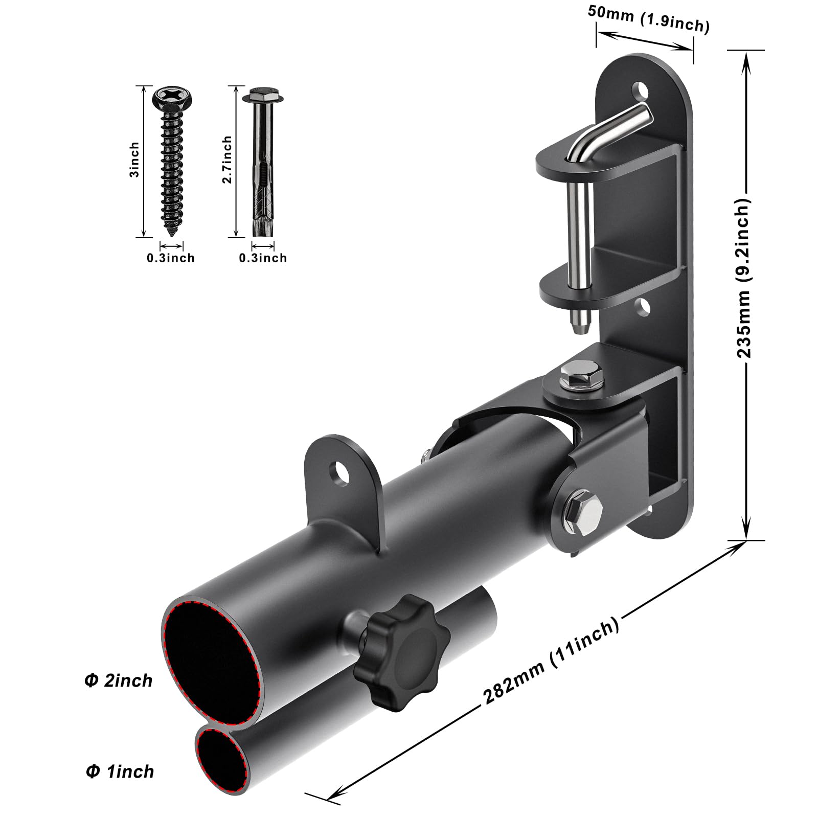 Kipika Wall Mount Landmine Attachment for Olympic Bars, V Bar Row Landmine Handle Attachment for Barbell Bar, Viking Press Landmine Handle Attachment, Ideal for Home Gym Workouts