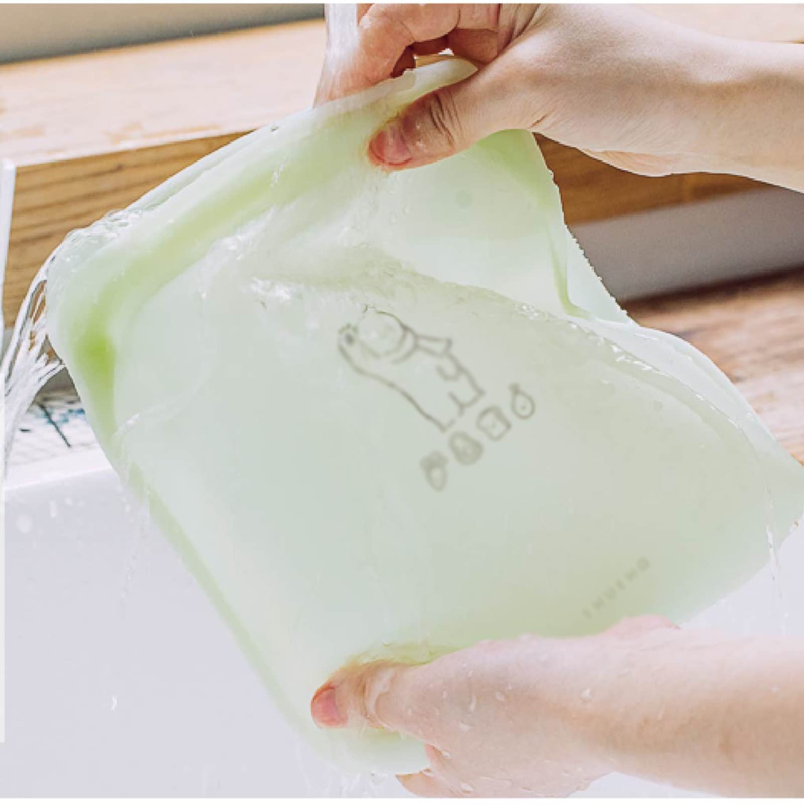Bolsa de Almuerzo, Bolsa de Almacenamiento Reutilizable de Silicona, contenedor de Almacenamiento de preparación de Alimentos, for Horno, microondas, lavavajillas, 4 Piezas