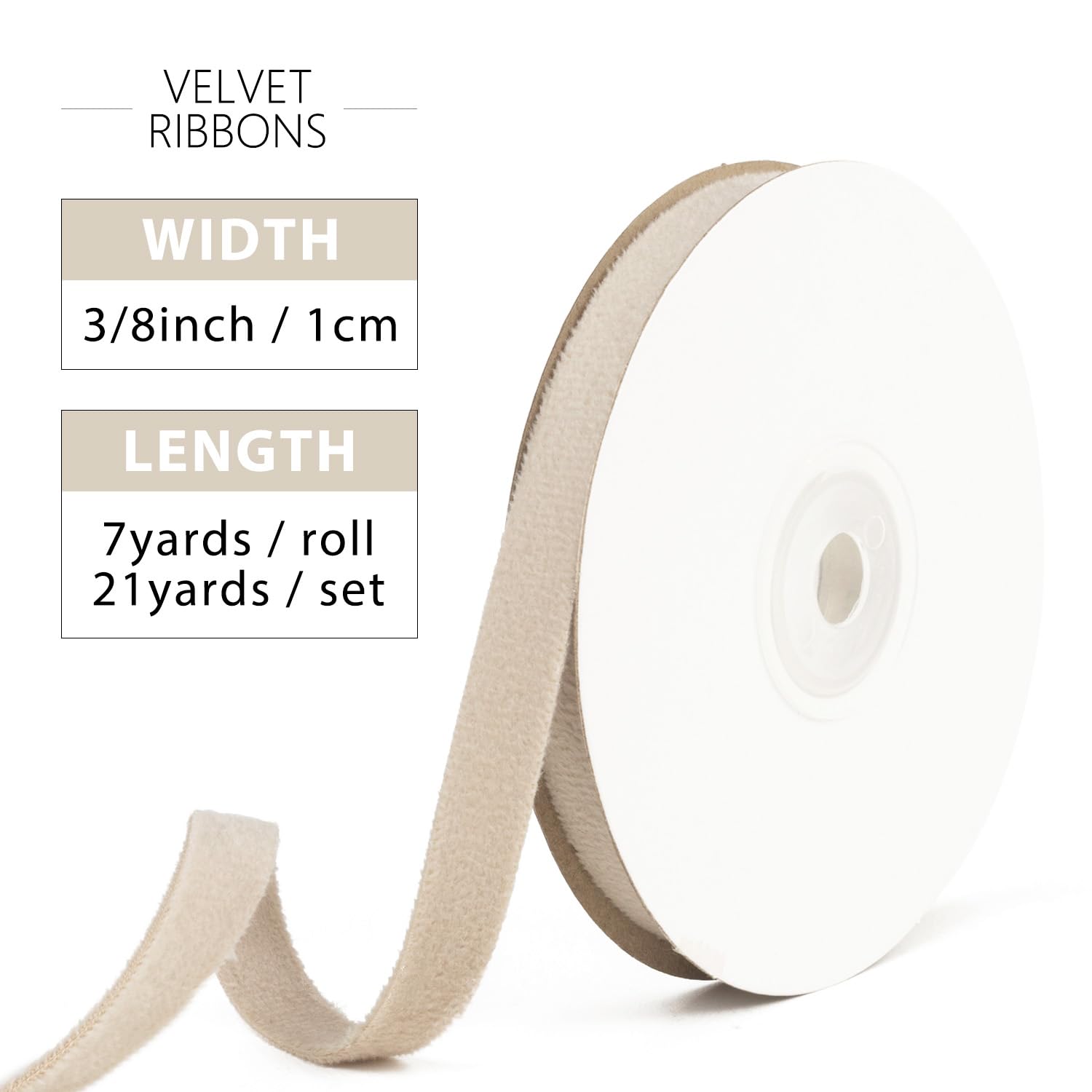 Amazon.com: Mlurcu Beige Velvet Ribbon 3/8 Inch x 21Yd Vintage