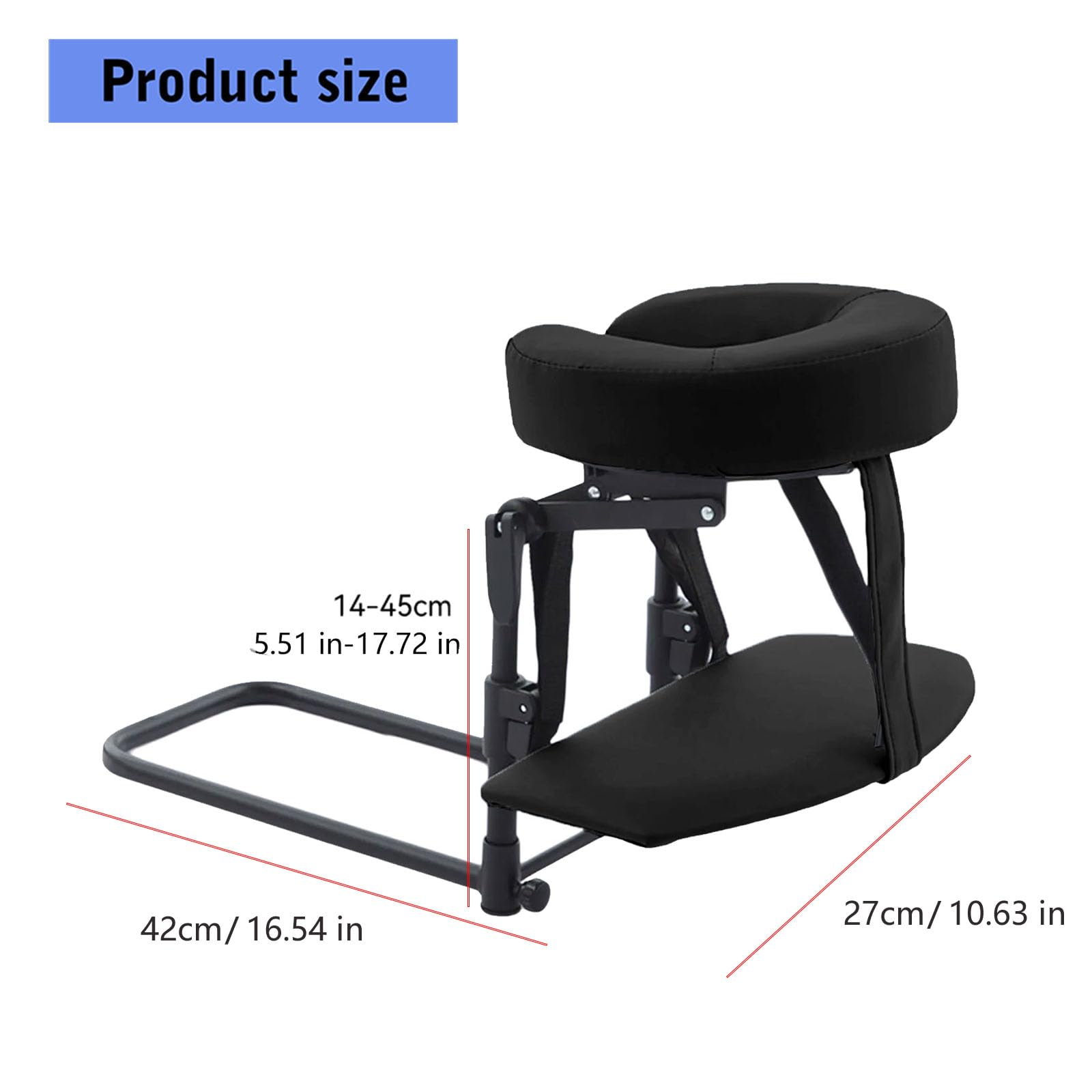 Ergonomischer Massage-Kopfstützenrahmen, 180 Grad faltbar, für den Heimgebrauch, verstellbarer faltbarer Kopf mit Memory-Schaum-Tragetasche für Bettmassage