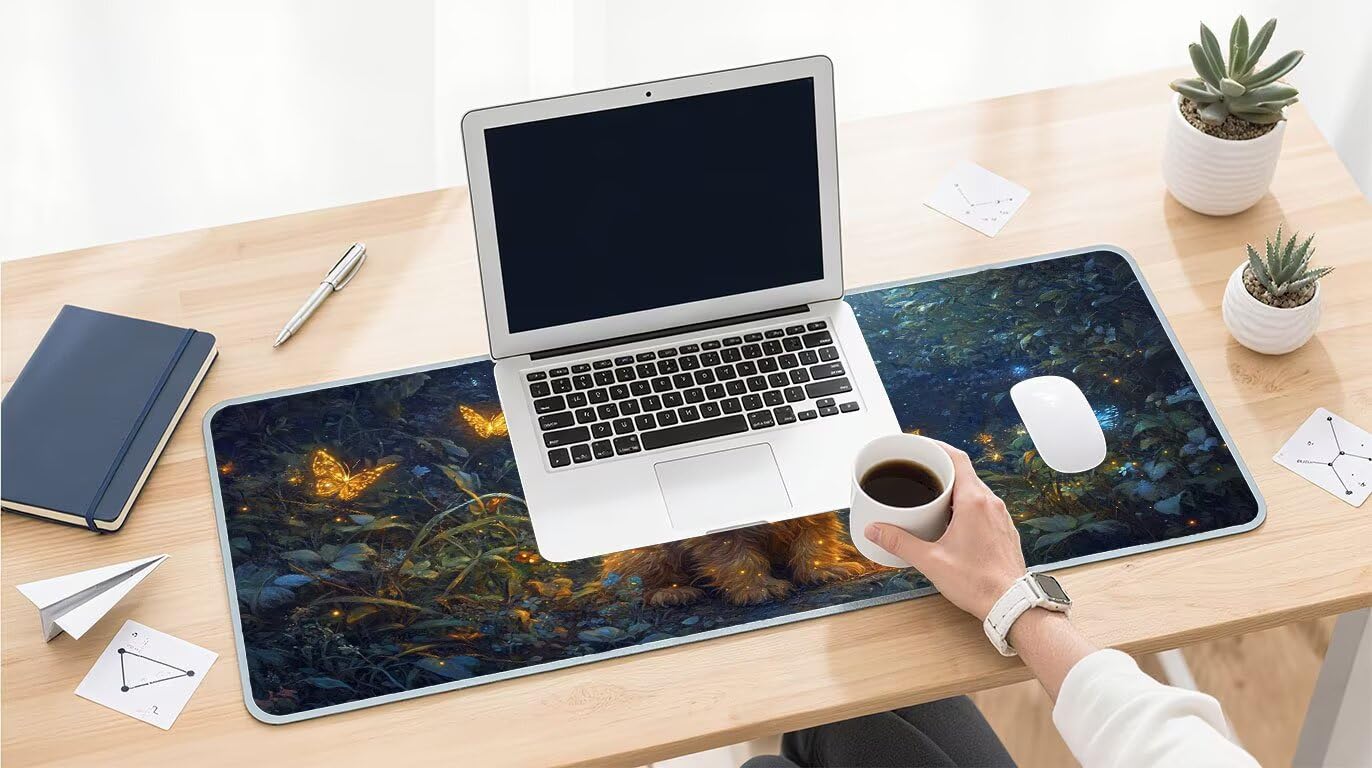 Podkładka pod mysz XXL 1400 x 600 mm podkładka pod mysz dla graczy motyl duża podkładka pod mysz biurową akcesoria dla psów z antypoślizgową podstawą wodoodporna podkładka pod mysz podkład, do nauki