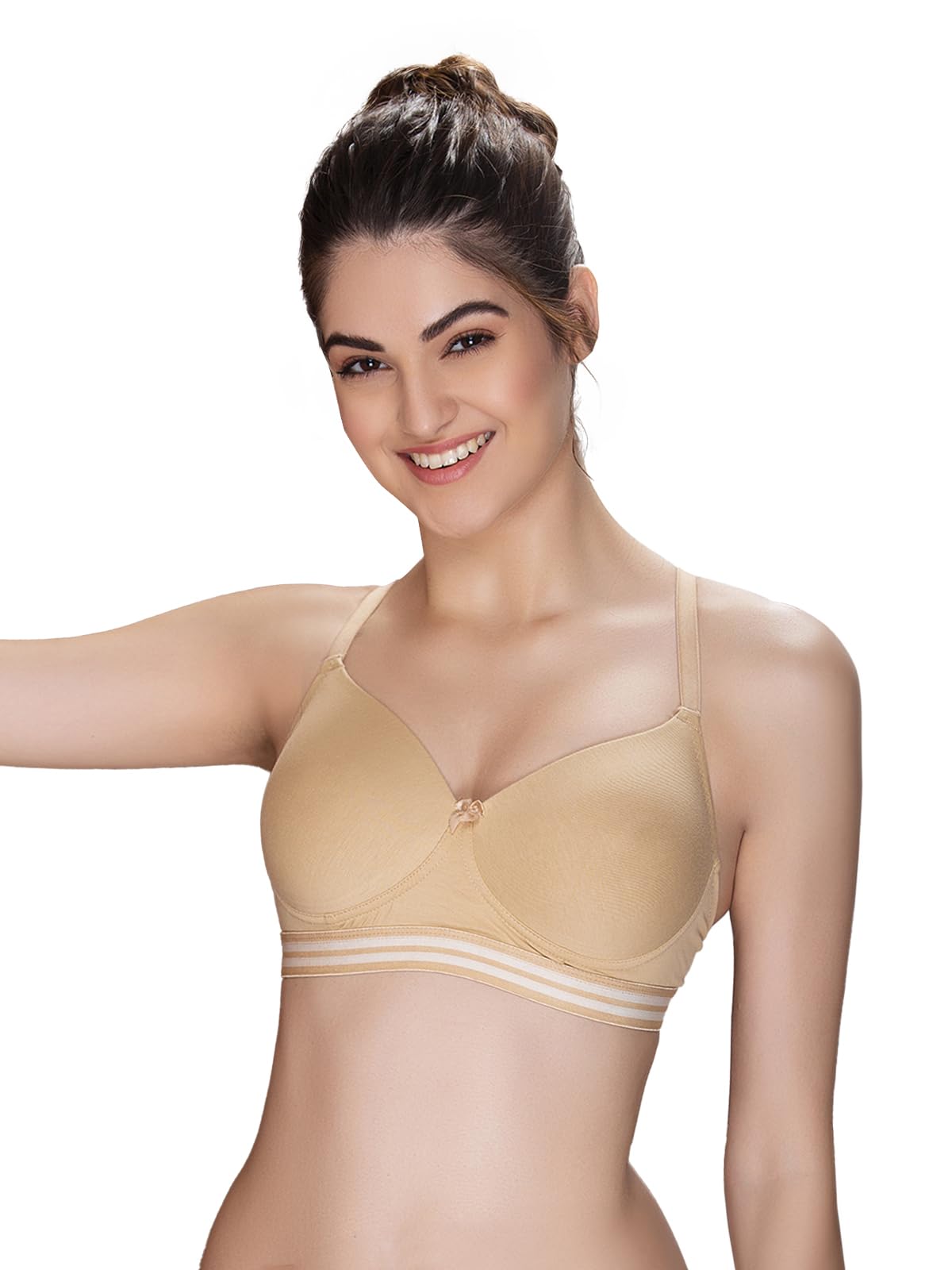 clovia Women's Cotton Padded Wirefree Full Coverage T-Shirt Bra-picture-31