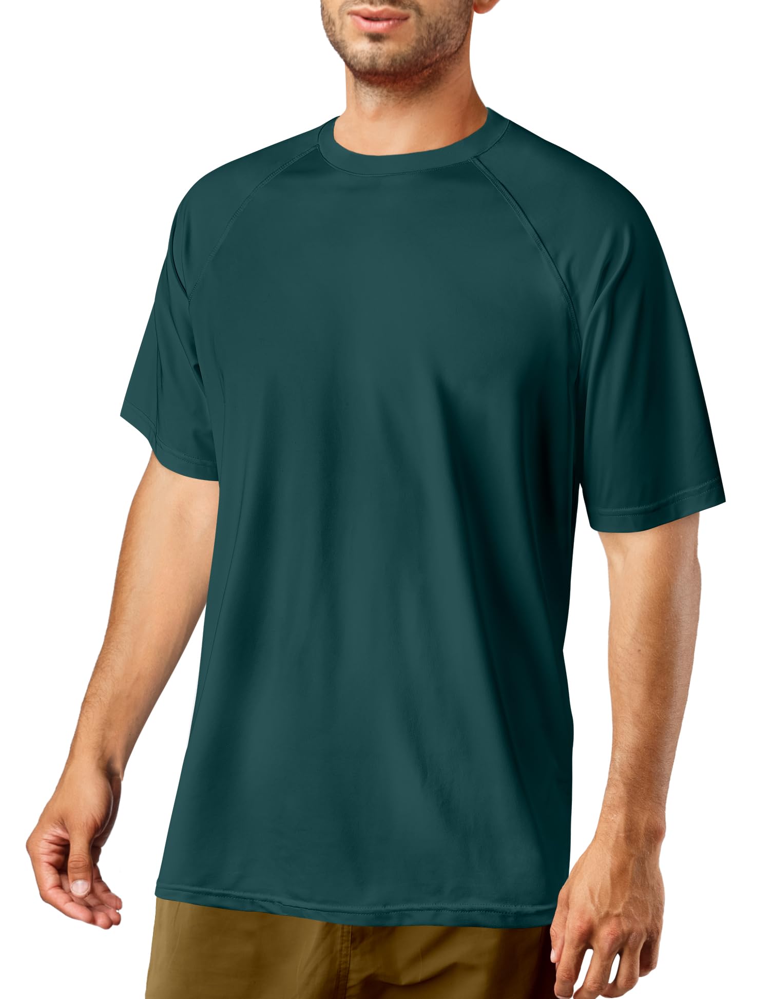 2Pack Men's Rash Guard UPF 50+ Sun Protection Swim Shirts Short Sleeve Quick Dry Lightweight Fishing Running Water Tee