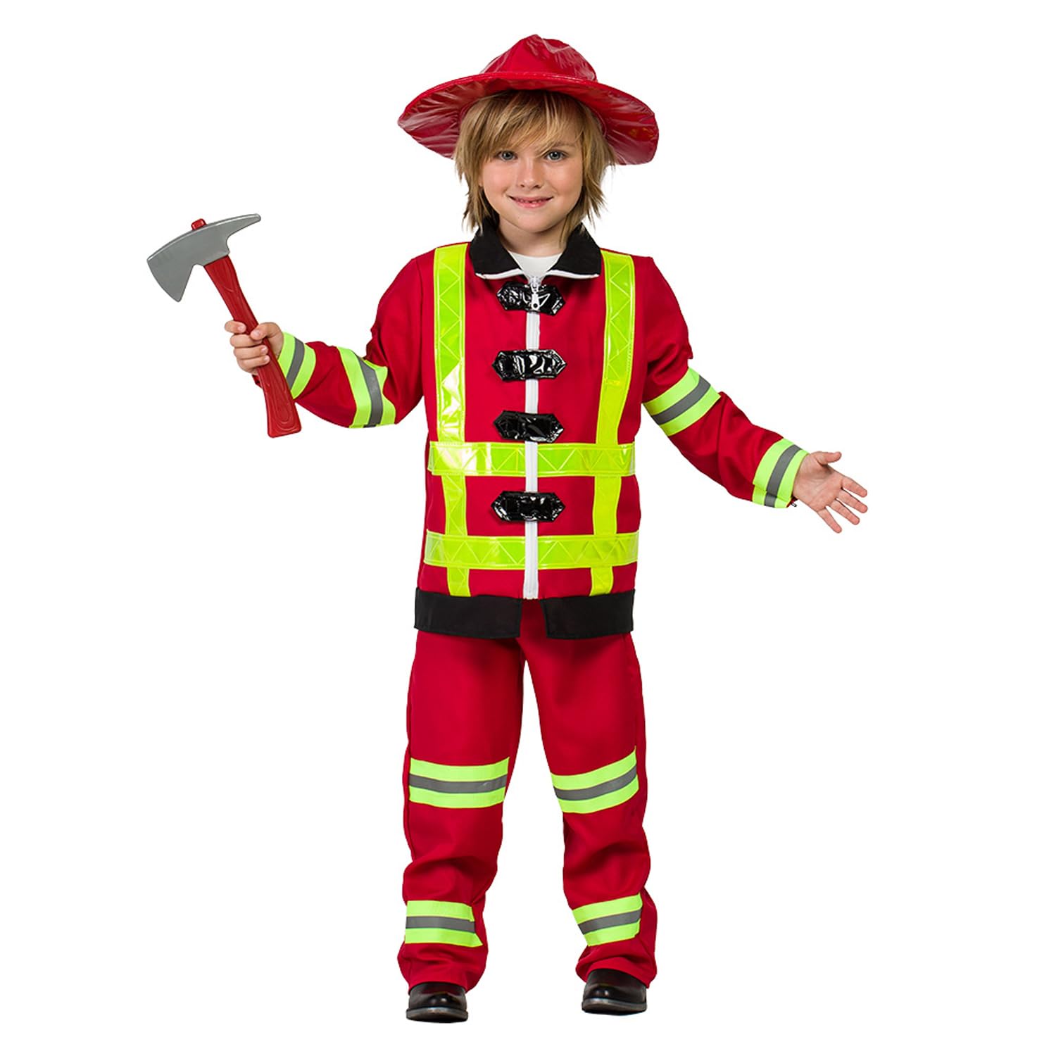 Boland 82366 Children's Costume Fireman Sullivan, Unisex Kids, Multicoloured, 3-4 Jahre