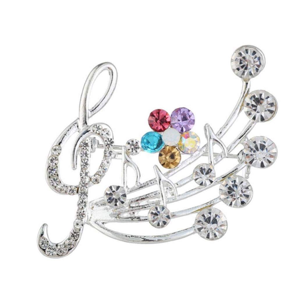 Spilla Spilla da Donna Spilla a Forma di Nota di Diamante Creativa Spilla Distintivo Spilla di Cristallo Spilla con Strass Gioielli Abito Sciarpa Scialle Clip per Ragazza