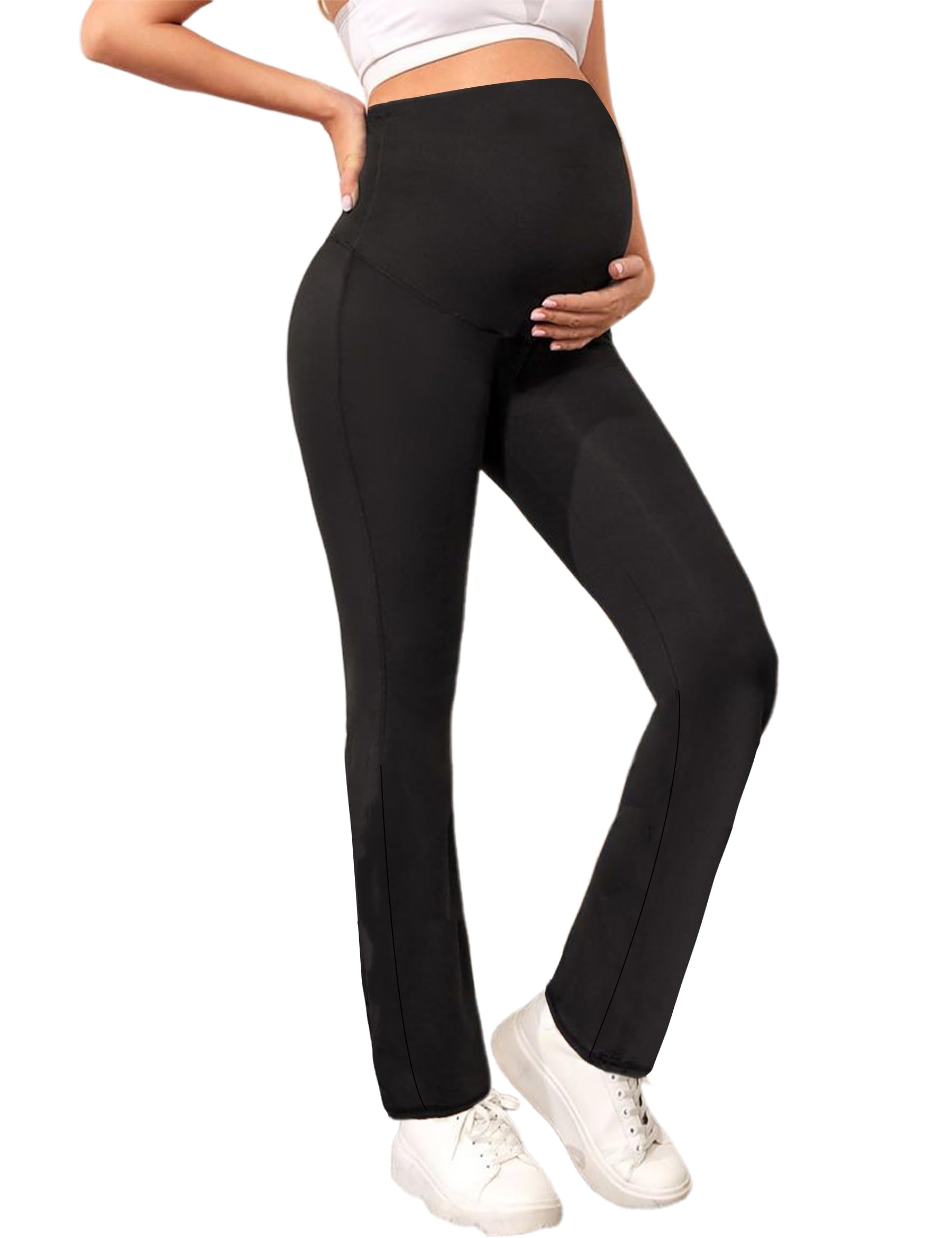 Peauty Maternity Yoga Leggings for Women High Waist Pregnancy Active Pants Lounge & Workout