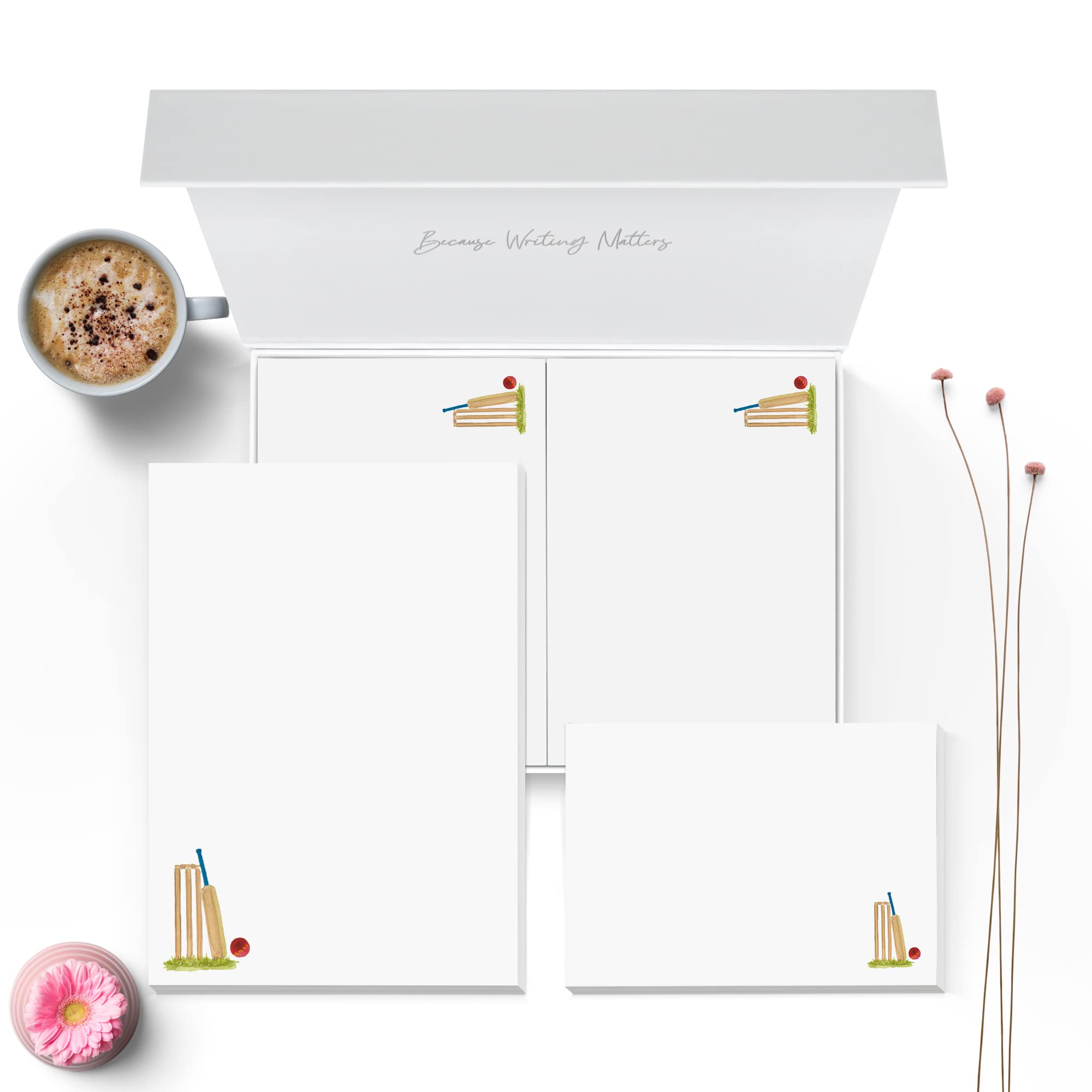 Me Loovely Cricket Themed Letter Writing Paper and Envelopes Set Stationery Supplies for Invitations Thank You Letters & Gifts (20 Letters, & 20 Envelopes with Gift Box)