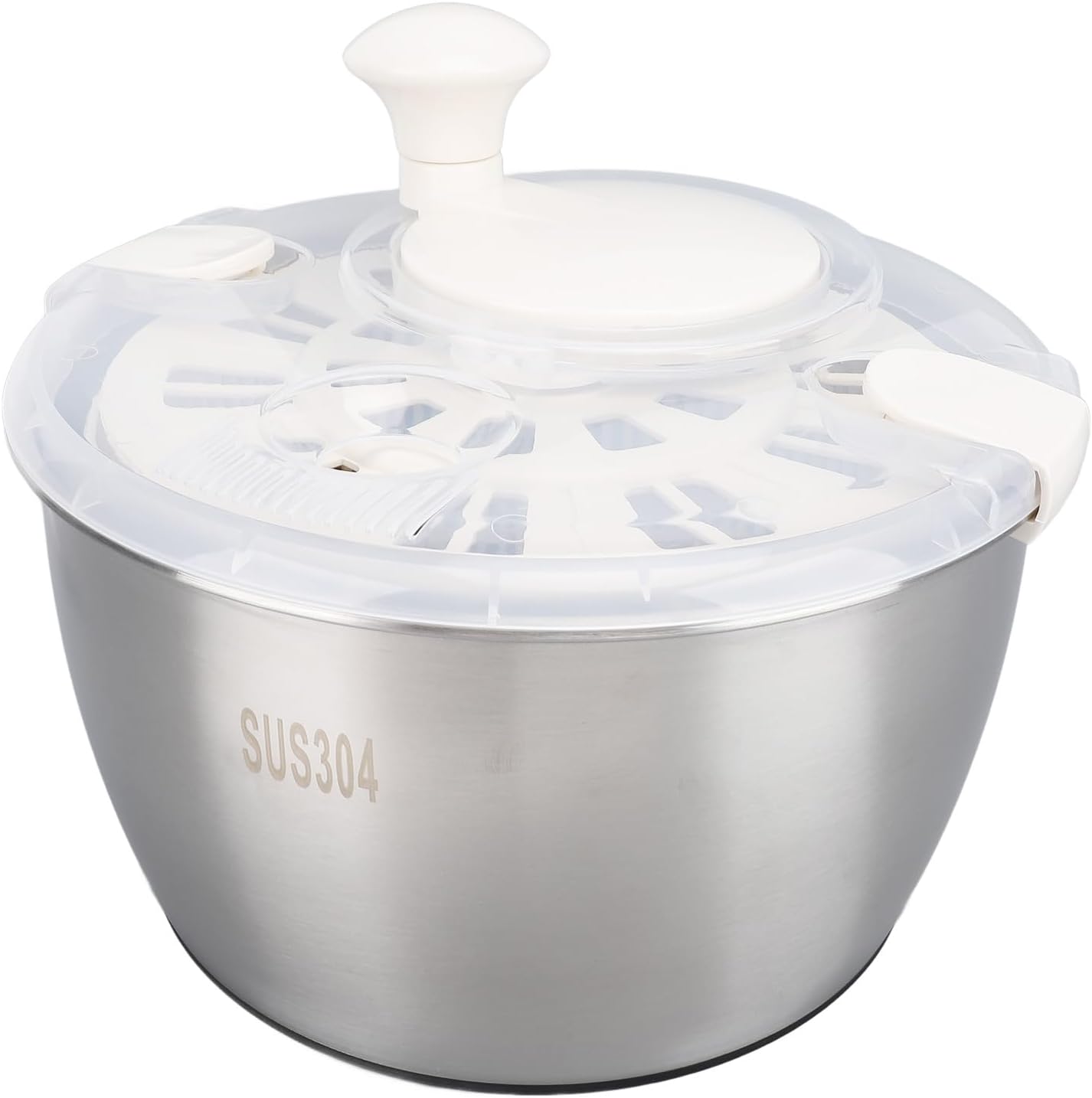 SUNGOOYUE Multifunctional Salad Spinner, Stainless Steel Vegetable Dryer, Quick Operation for the Kitchen At Home