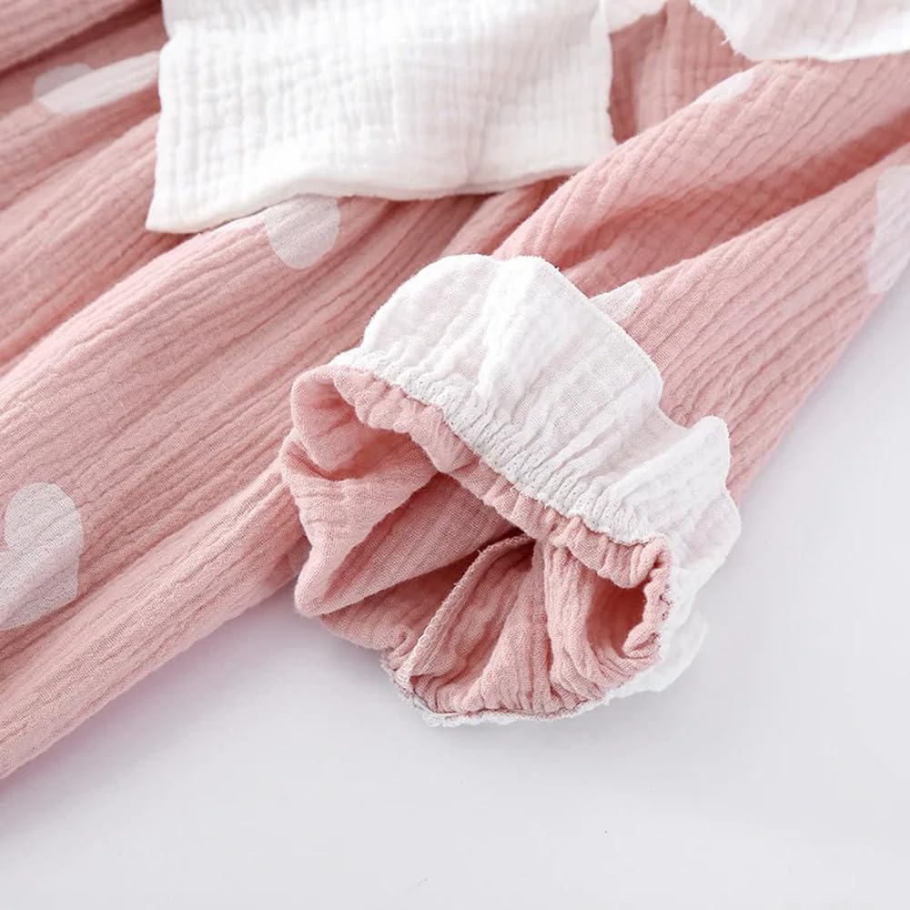 Camicia Da Notte Donna - Abito Lungo Estivo Da Donna A Maniche Corte Camicia Da Notte In Cotone Crêpe Sciolto Per La Casa Fiocco Carino Amore Abito Gonna Per La Casa Indumenti Da Notte Da Donna