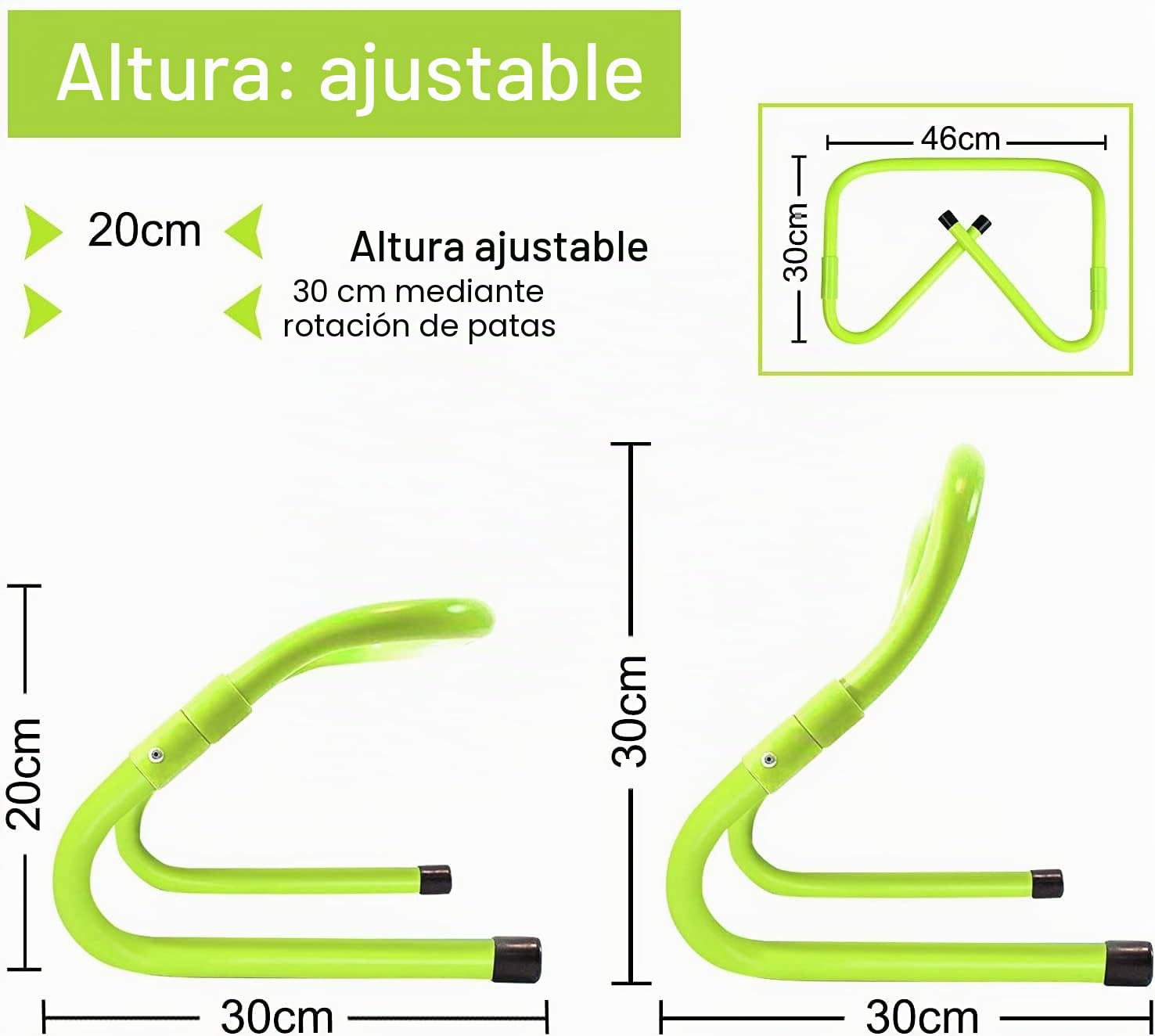 NAIZY Vallas de Entrenamiento de Velocidad/Agilidad Obstáculo/de Fútbol de Altura Ajustable Accesorios - Multi-Deporte de Ayuda a la Agilidad y la Coordinación de Formación, Verde (Juego de 6)