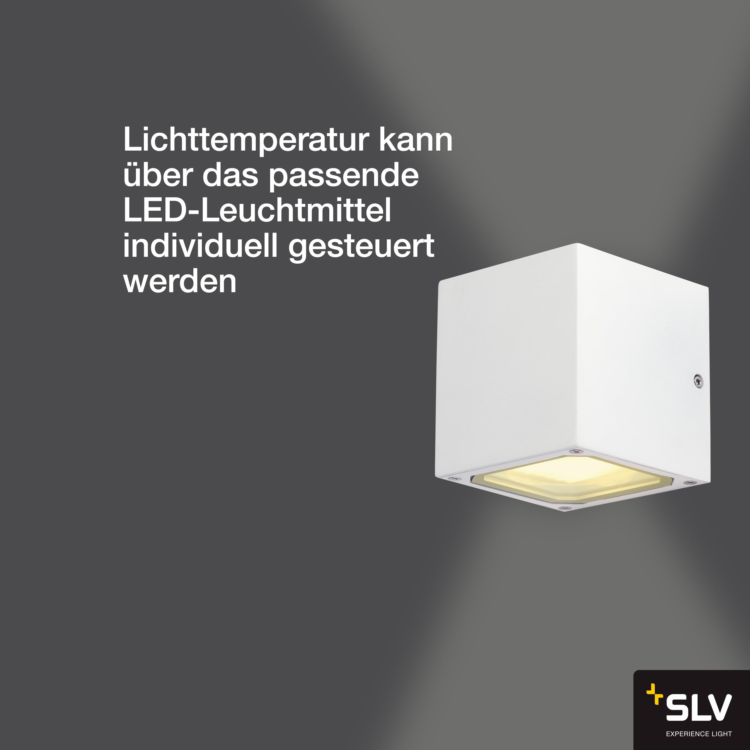 SLV lampada a plafone da parete SITRA CUBE/illuminazione per pareti, stradelli, ingressi, faretto LED esterno, lampada a plafone da esterno, lampada da giardino / GX53 IP44 9W bianco
