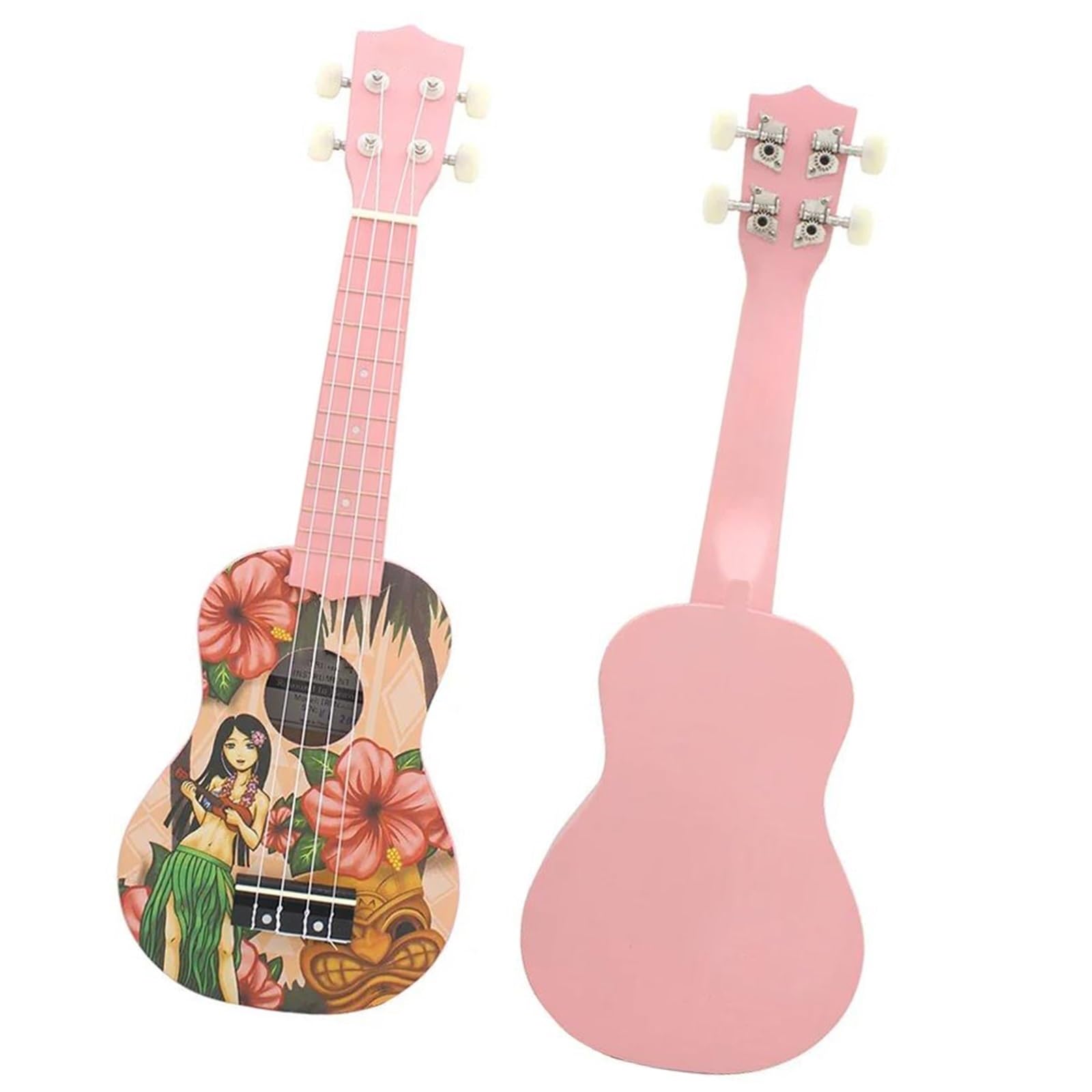 21 Zoll Ukulele 4 Saiten Hawaii-Gitarre Rosa Mini Guitarra Ukulele mit Saiten Stimmgerät Tasche Gitarrenteile Ukulele Set