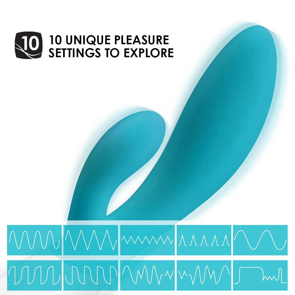 LELO INA Wave Vibratore Rabbit, Ocean Blu, Vibratore doppia stimolazione (Punto G e Clitoride) e movimento Wave – Silenzioso, 10 modi