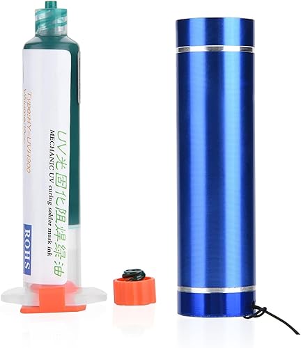 Kit de reparación de máscara de soldadura de placa de circuito PCB, linterna y tinta resistente a la soldadura de curado (no linterna UV para
