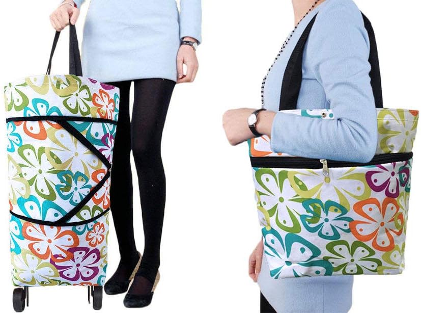 Cowinbest Collapsible Trolley Bag Folding Shopping Bag with