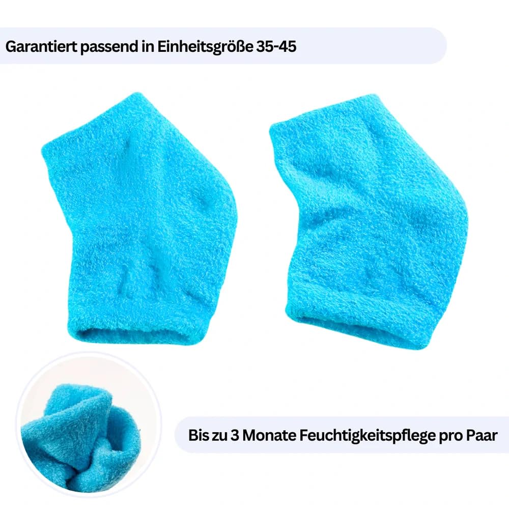 Nuwelo's Hydra Fersen-Socken für Hornhaut, 2x Weiche Gel-Fersensocken, Moisturizing Flauschige Socks (1 Paar)